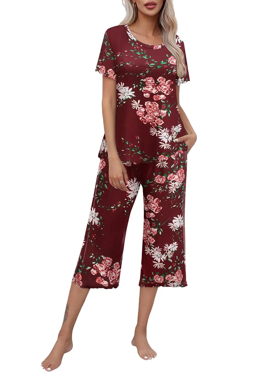 Sunny Capri Set | Printed Short Sleeve Pajama 2