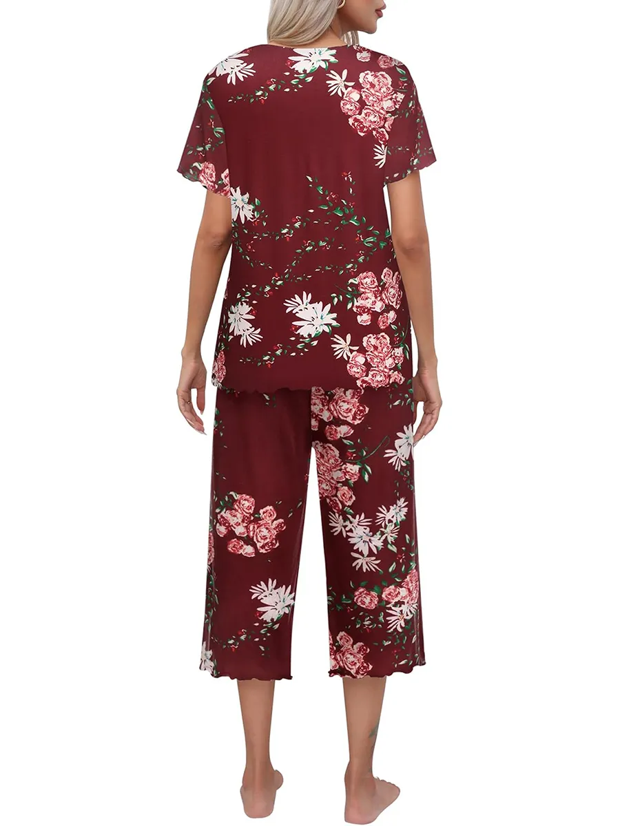 Sunny Capri Set | Printed Short Sleeve Pajama 3