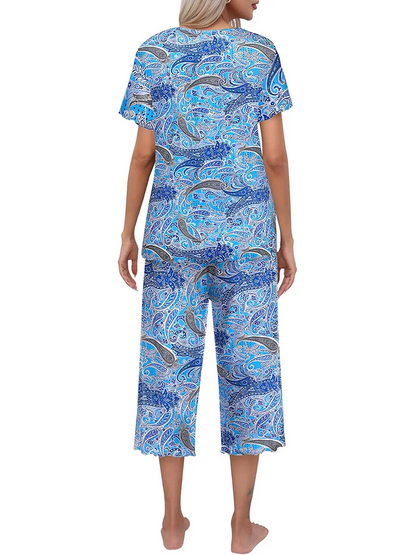 Sunny Capri Set | Printed Short Sleeve Pajama 5