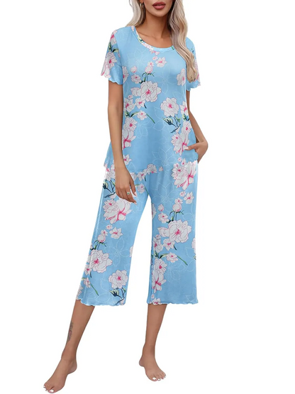 Sunny Capri Set | Printed Short Sleeve Pajama 6