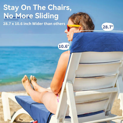 Sunny Lounger Towel | Quick-Dry, Portable with Pockets 7