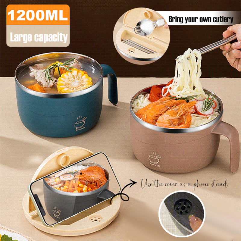 Sura Instant Noodle Bowl | 304 Stainless Steel, Large Capacity 1
