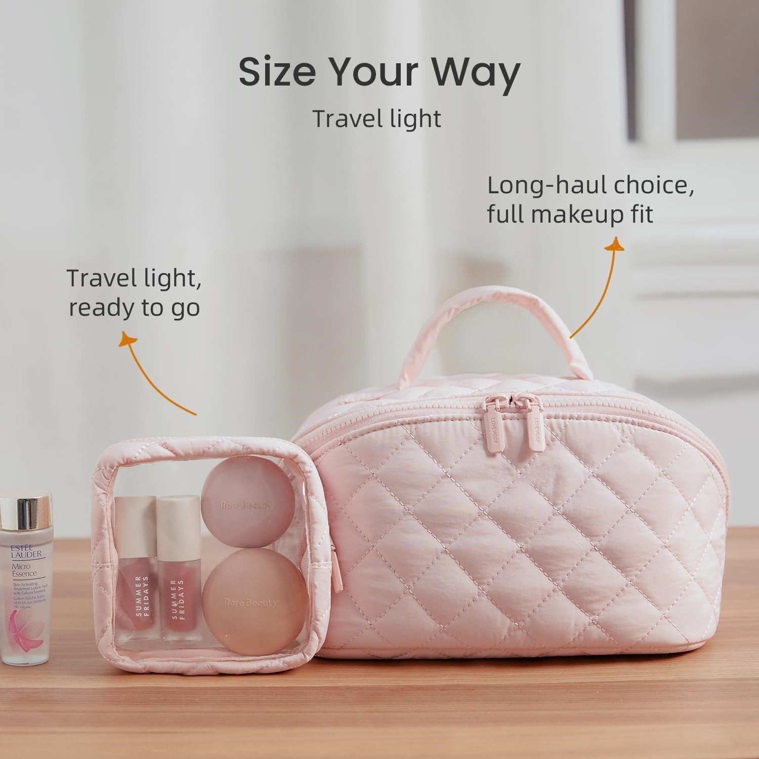 Tara Travel Makeup Bag | 180° Lay-Flat Design, Waterproof 1