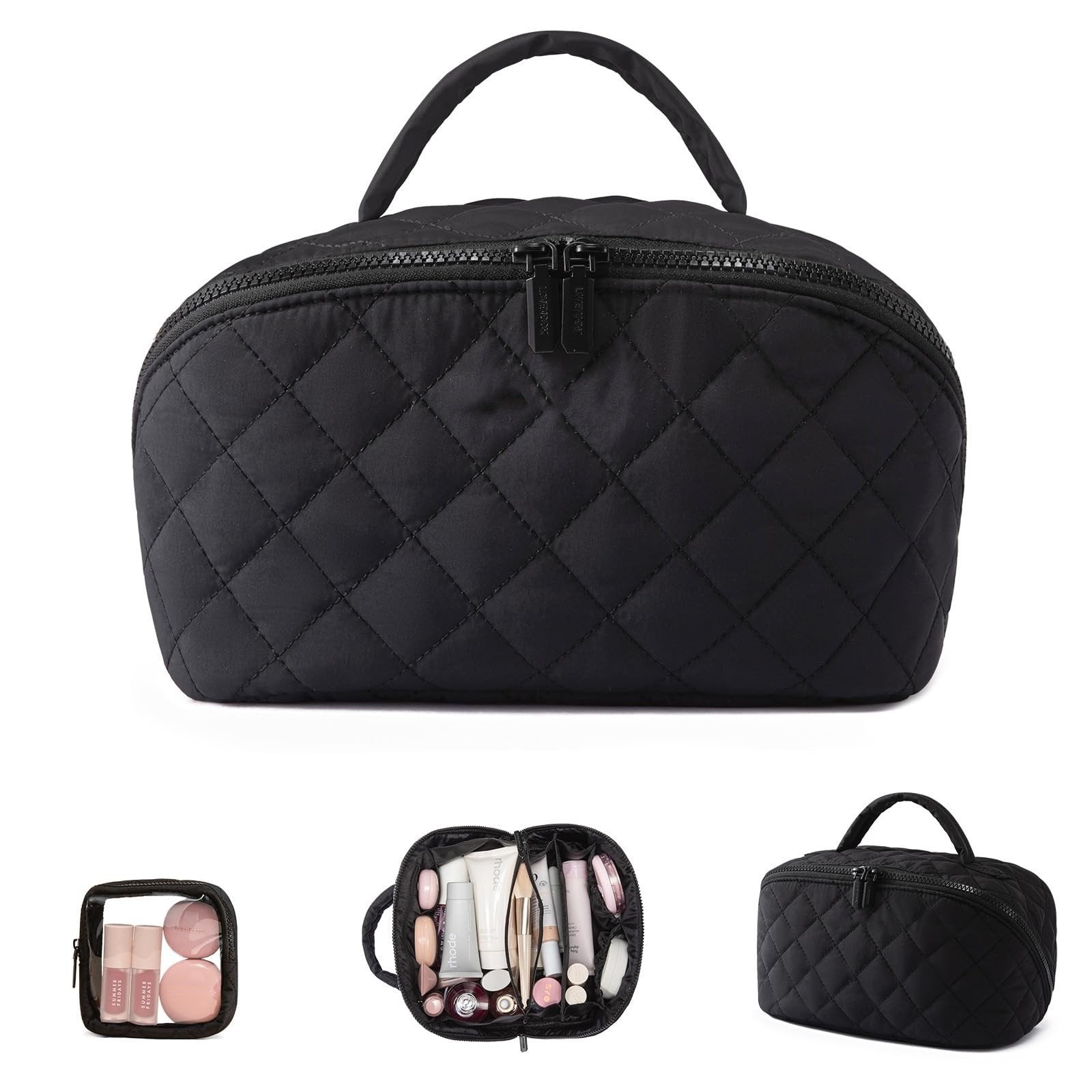 Tara Travel Makeup Bag | 180° Lay-Flat Design, Waterproof 10