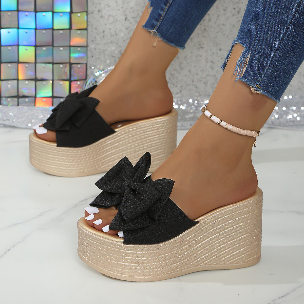 Taylor Wedge Sandals | Black Platform, Comfortable Design for Women 3