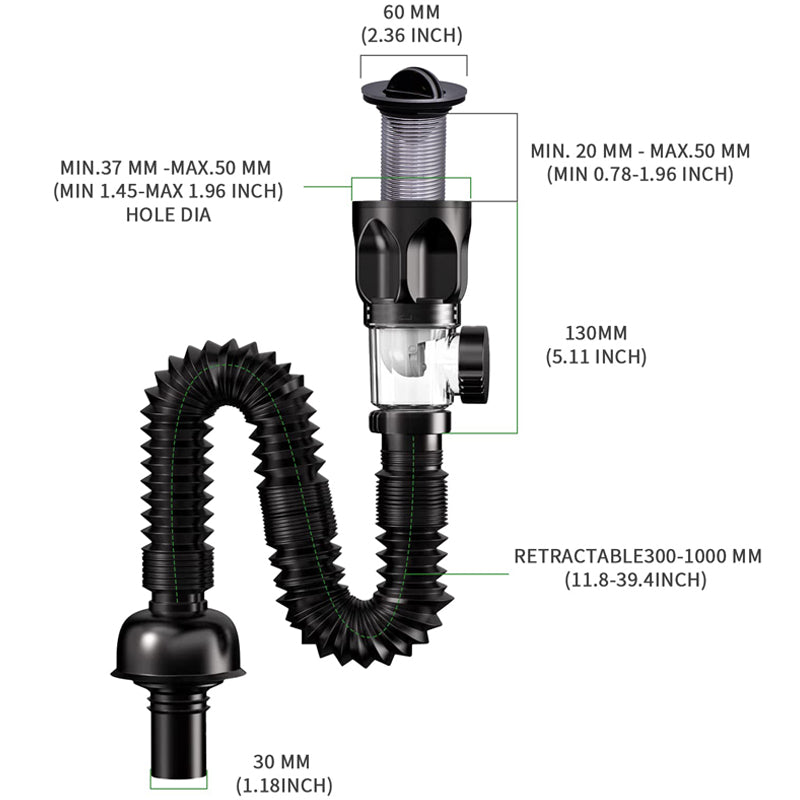 Telo Drain Pipe | Anti-Odor, Easy Installation, Stainless Steel 6