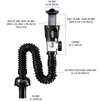 Telo Drain Pipe | Anti-Odor, Easy Installation, Stainless Steel 6