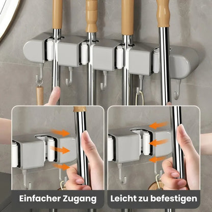 TidyGrip Tool Organizer | Wall Mount Broom Holder, Damage-Free Installation 2