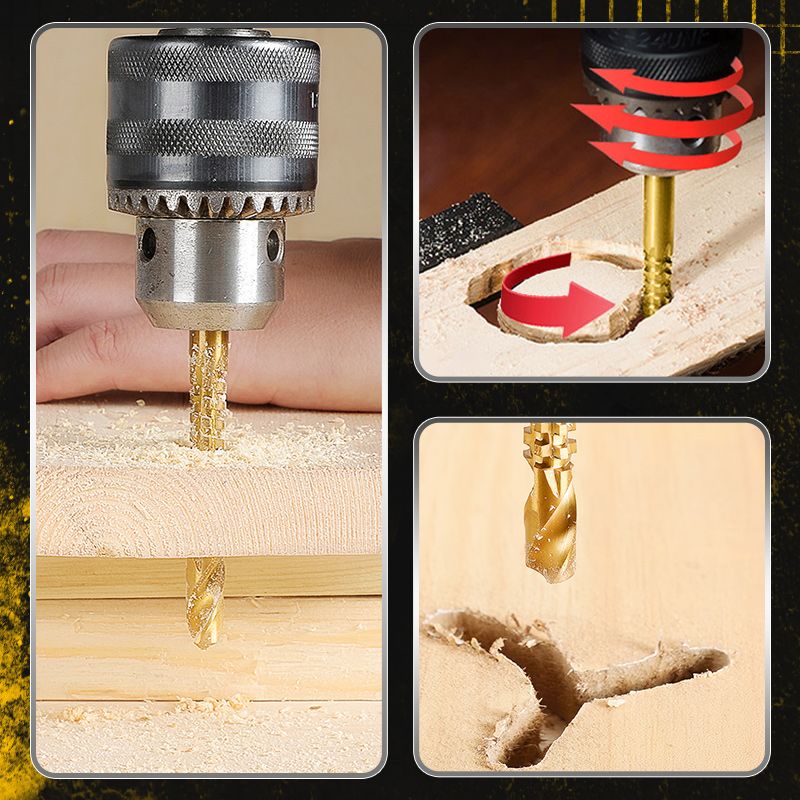 Titan Drill Bit Set | High-Speed Steel, Titanium-Coated 3