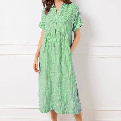 Vera Striped Dress | Women's V-Neck, Comfortable Fit, Plus Size Options 4
