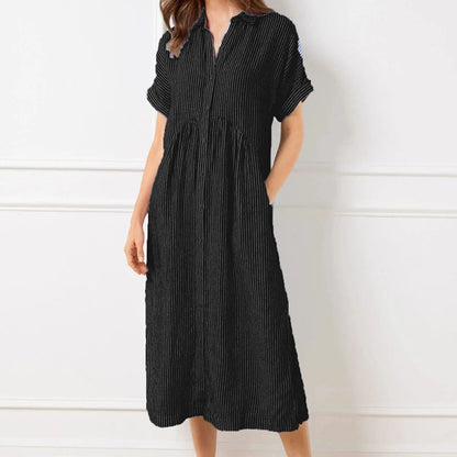 Vera Striped Dress | Women's V-Neck, Comfortable Fit, Plus Size Options 6