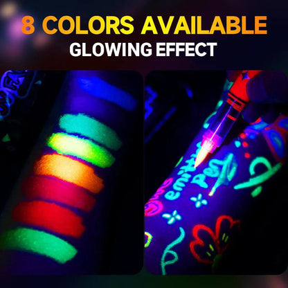 Vivid Glow Markers Set | UV Reactive, Skin-Safe 3