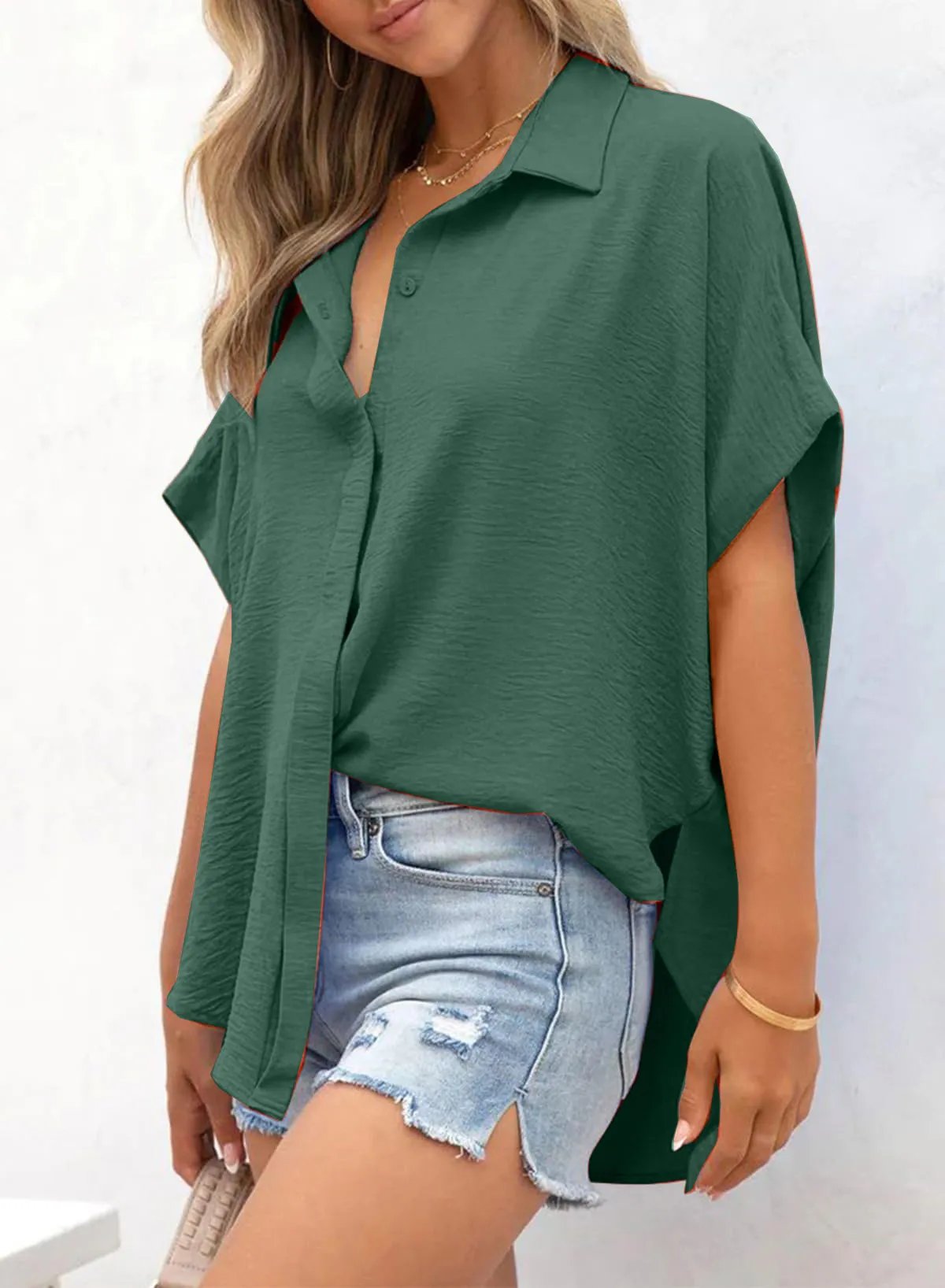 Wanda Casual Shirt | Oversized V-Neck, Lightweight 1