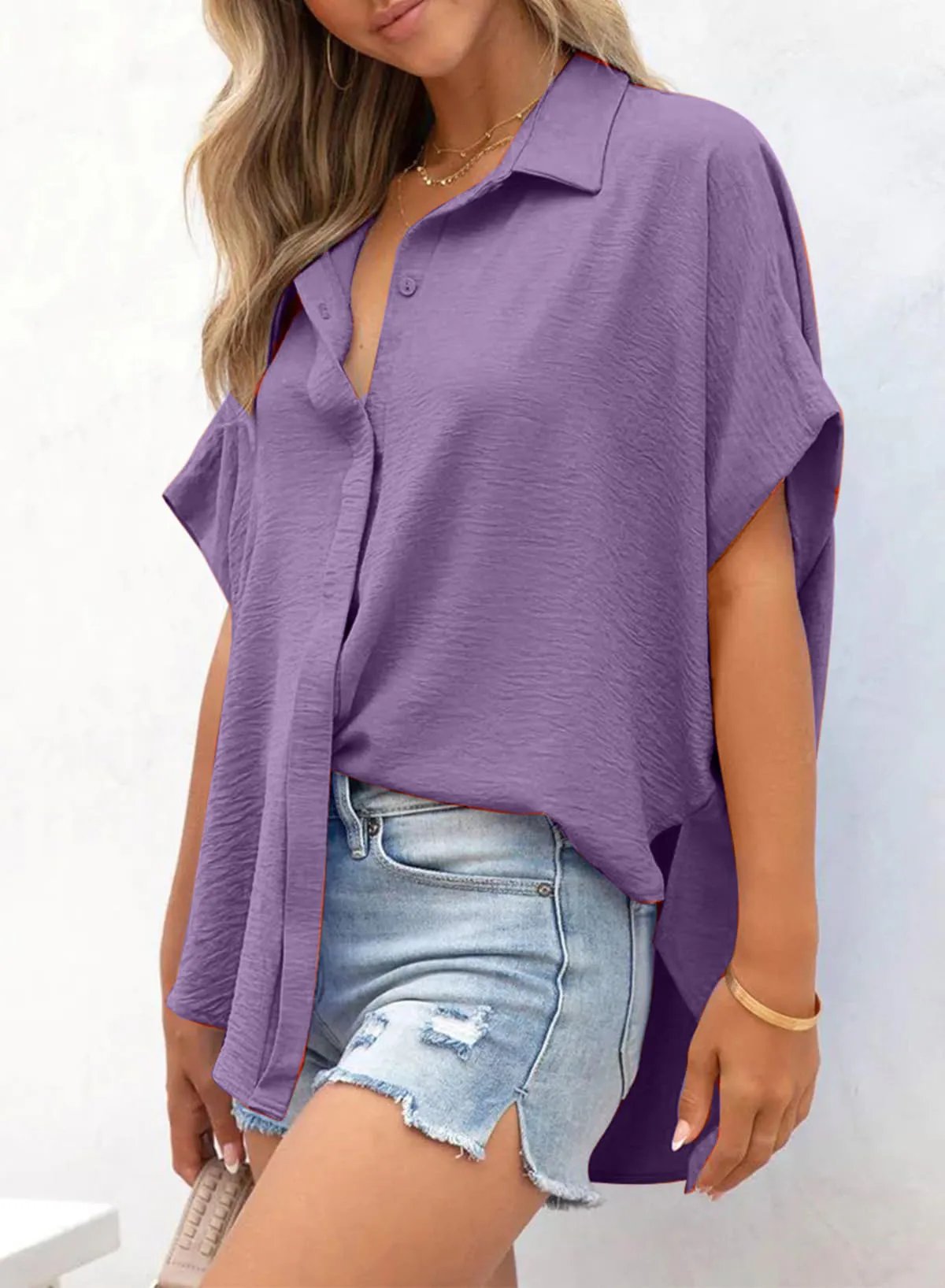Wanda Casual Shirt | Oversized V-Neck, Lightweight 4