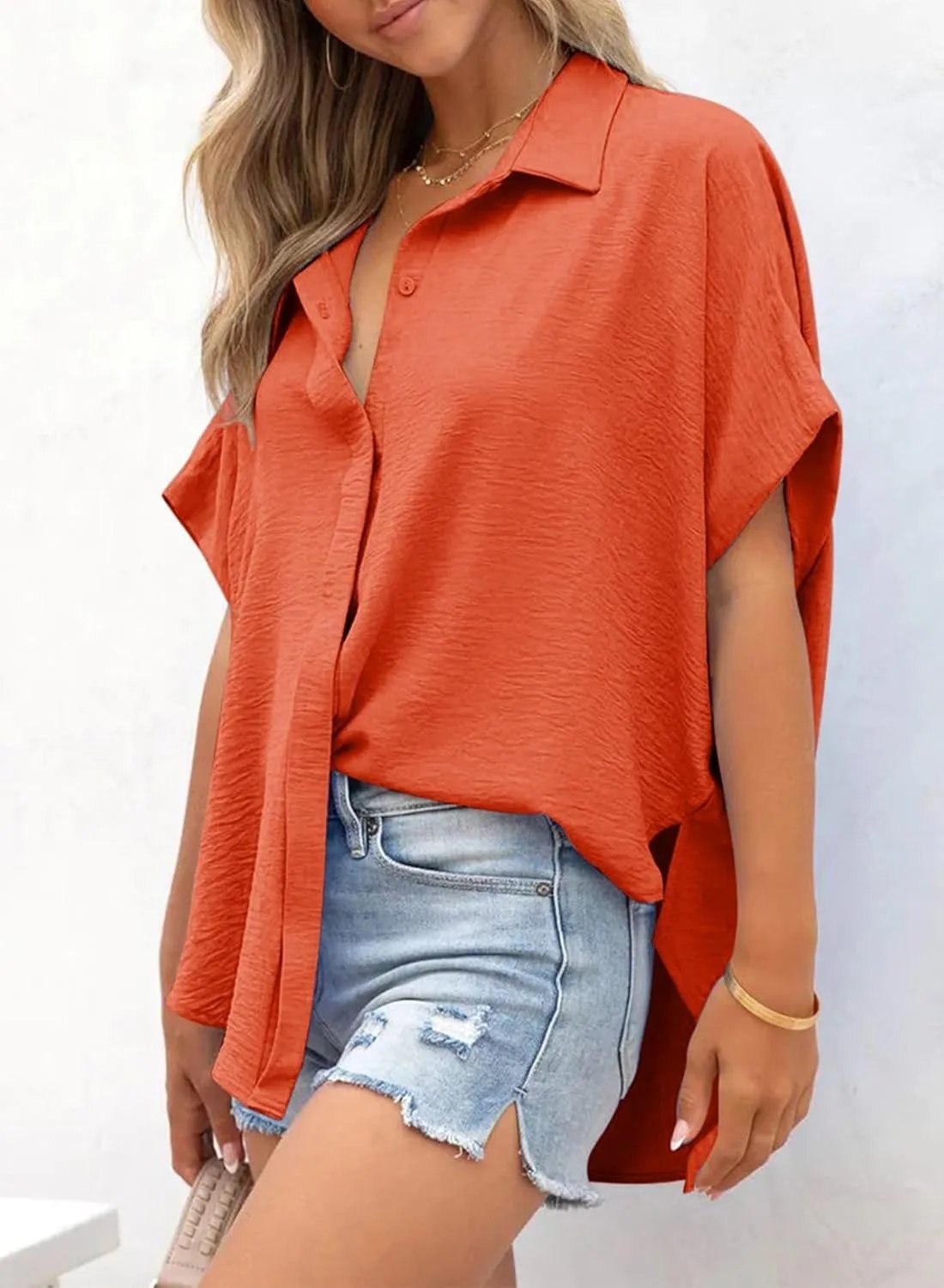 Wanda Casual Shirt | Oversized V-Neck, Lightweight 7