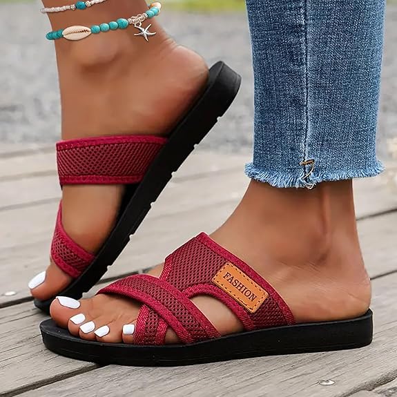 Wander Black Flat Sandals | Comfortable Open Toe Design for Women 3