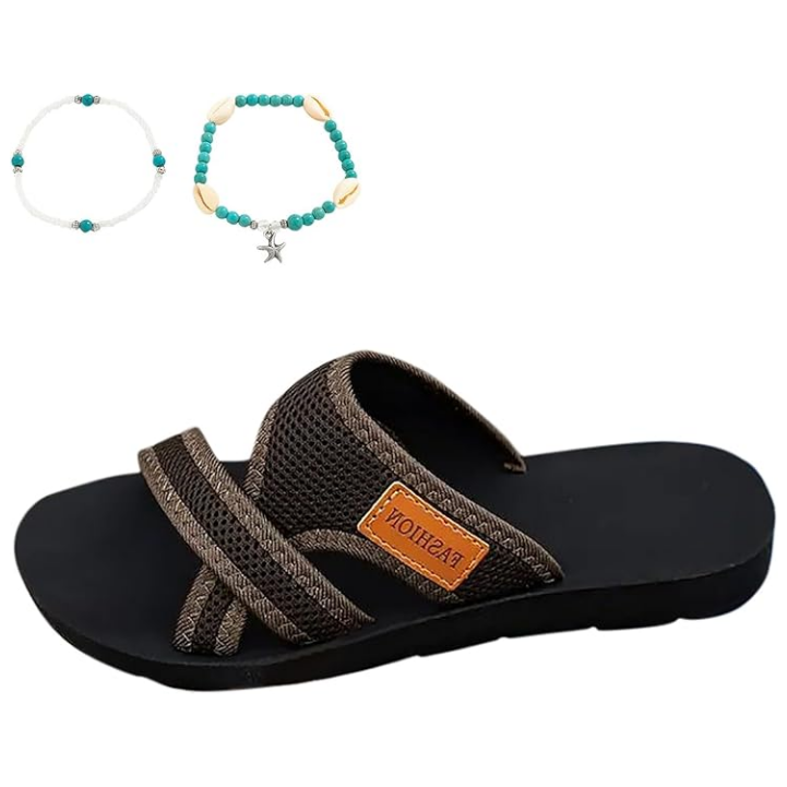 Wander Black Flat Sandals | Comfortable Open Toe Design for Women 7
