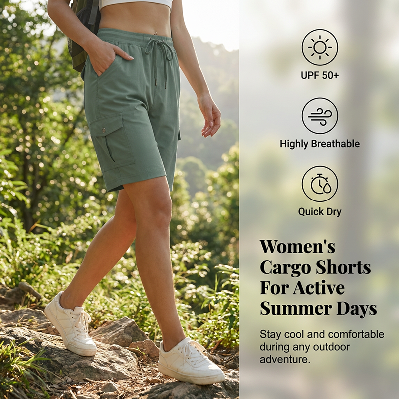 Wander Women's Cargo Shorts | Quick-Dry, UPF 50+, Multiple Pockets 1