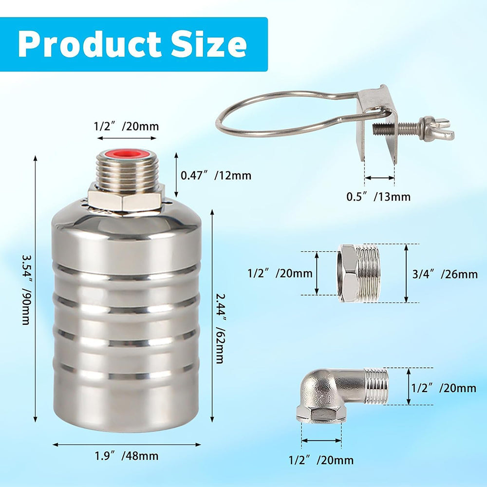Waver Float Valve | Automatic Water Level Control, Stainless Steel 4