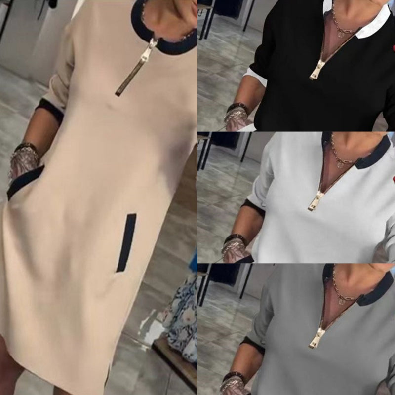 Wendy Casual Dress | Stylish V Neck, 3/4 Sleeves 1