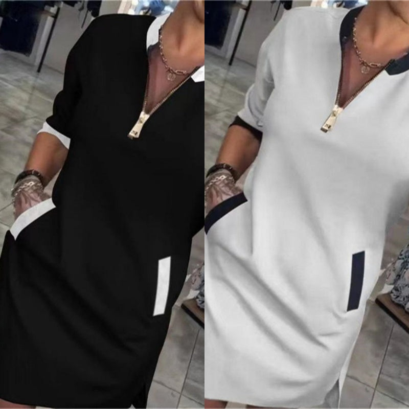 Wendy Casual Dress | Stylish V Neck, 3/4 Sleeves 5