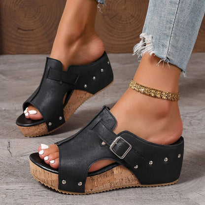 Wendy Wedge Sandals | Peep Toe, Comfortable Design 0