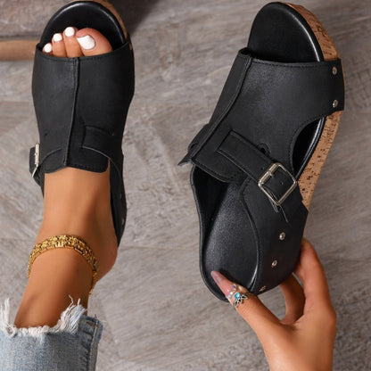Wendy Wedge Sandals | Peep Toe, Comfortable Design 4