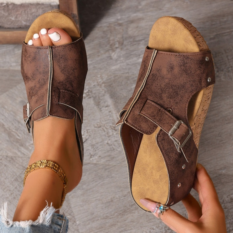 Wendy Wedge Sandals | Peep Toe, Comfortable Design 5