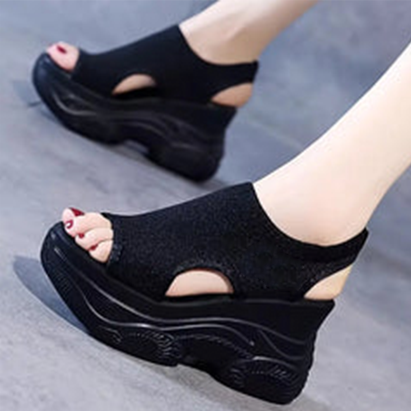 Wendy Wedge Sandals for Women | Open Toe, Breathable Knit, Non-Slip Wedge Heels 2