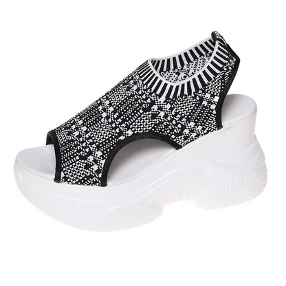 Wendy Wedge Sandals for Women | Open Toe, Breathable Knit, Non-Slip Wedge Heels 8
