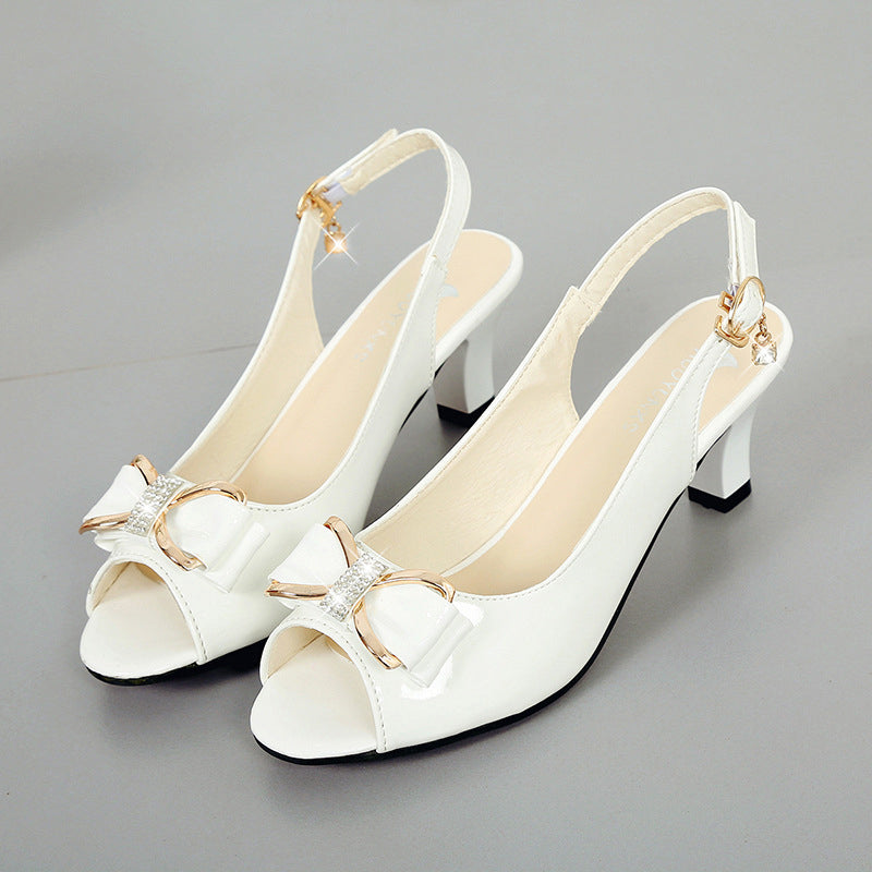 Wendy Women's Sandals | Mid-Heel, Bow Detail, Durable PU Upper 0