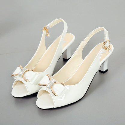 Wendy Women's Sandals | Mid-Heel, Bow Detail, Durable PU Upper 0