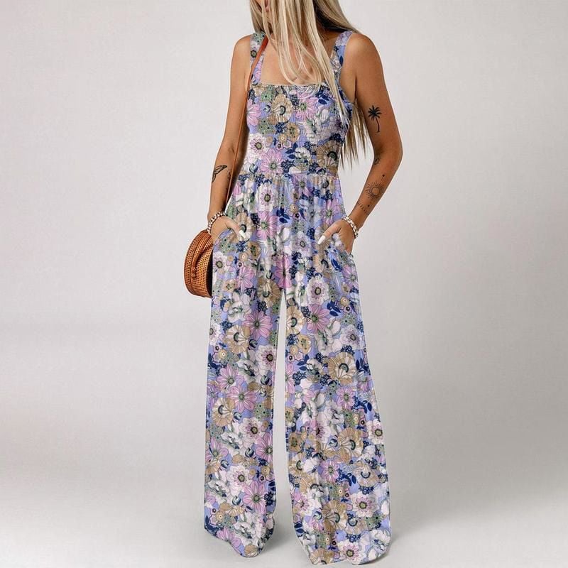 Willa Floral Jumpsuit | Sleeveless, Elastic Waist, Comfortable Polyester 1