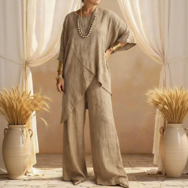 Willa Two-Piece Outfit | Asymmetrical Top, Relaxed Fit, Plus Size Women's Clothing 2