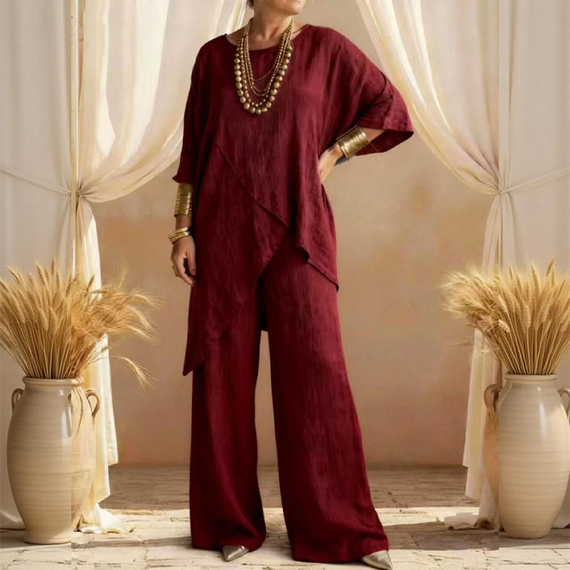 Willa Two-Piece Outfit | Asymmetrical Top, Relaxed Fit, Plus Size Women's Clothing 3