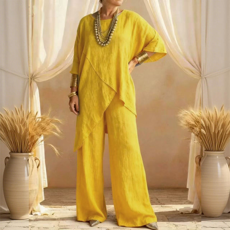 Willa Two-Piece Outfit | Asymmetrical Top, Relaxed Fit, Plus Size Women's Clothing 4
