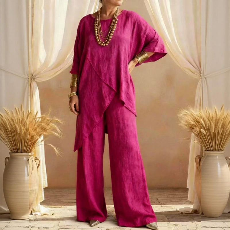 Willa Two-Piece Outfit | Asymmetrical Top, Relaxed Fit, Plus Size Women's Clothing 7