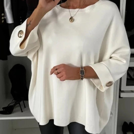Wina Classic Knit Top | Three-Quarter Sleeve, Cotton Blend 0