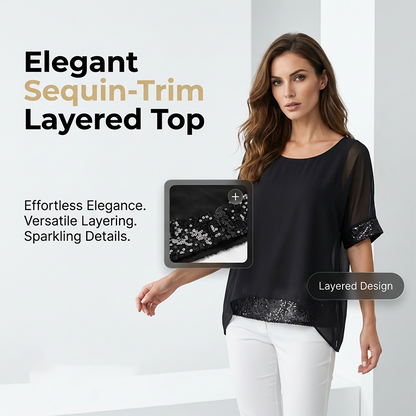 Wina Sequin Top | Elegant Blouse for Women, Soft Fabric, Going Out 1