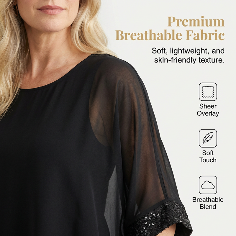 Wina Sequin Top | Elegant Blouse for Women, Soft Fabric, Going Out 4