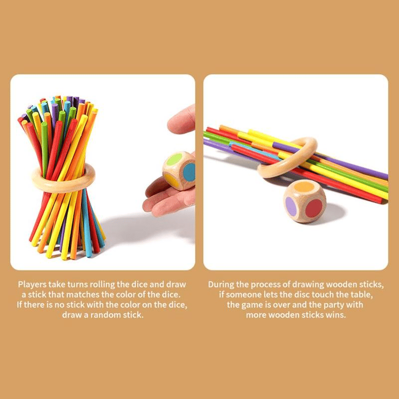 Wondrous Wooden Peg Game | Cognitive Development Toy for Kids, Mixed Color Sticks 1