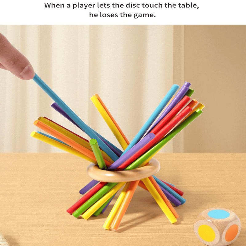 Wondrous Wooden Peg Game | Cognitive Development Toy for Kids, Mixed Color Sticks 2