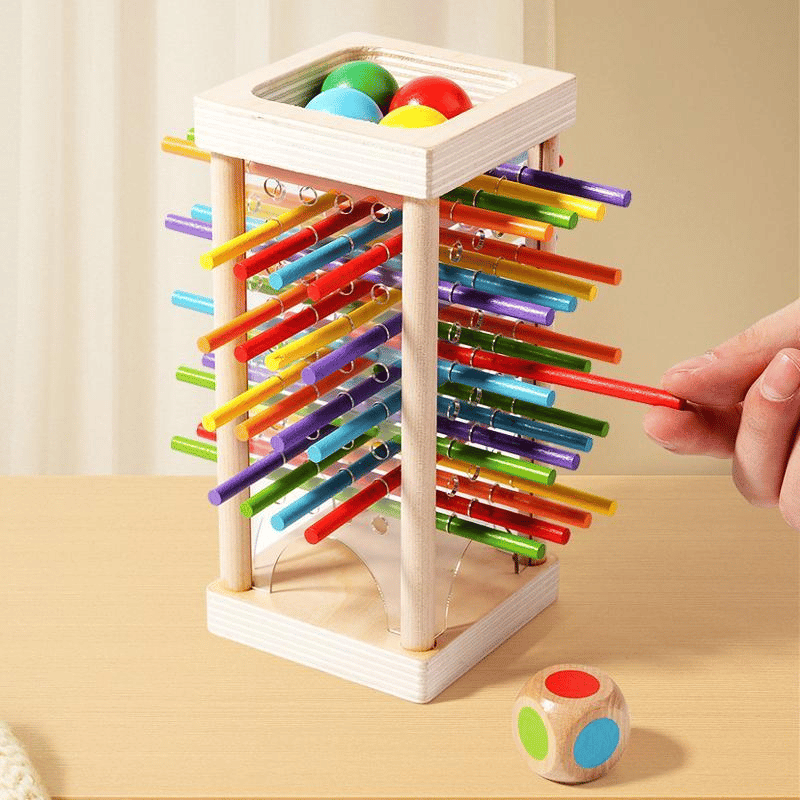 Wondrous Wooden Peg Game | Cognitive Development Toy for Kids, Mixed Color Sticks 5