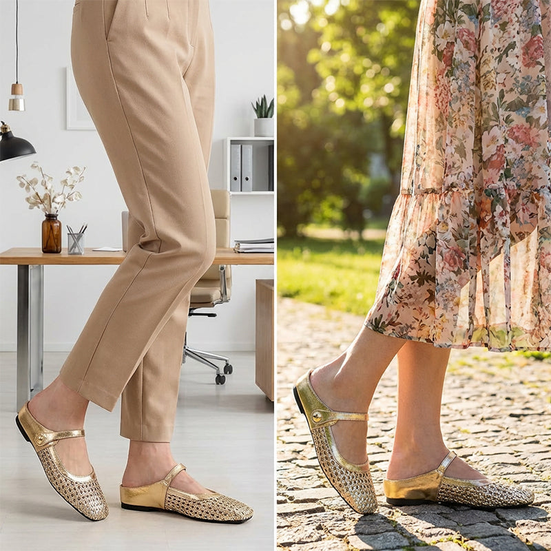 Woven Mary Jane Mules | Breathable Mesh, Comfortable Fit 4