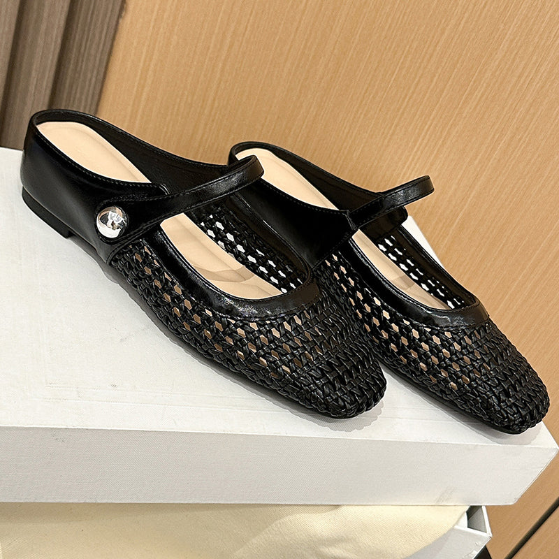 Woven Mary Jane Mules | Breathable Mesh, Comfortable Fit 8