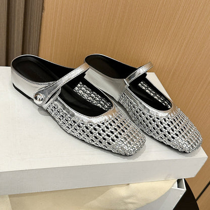 Woven Mary Jane Mules | Breathable Mesh, Comfortable Fit 9