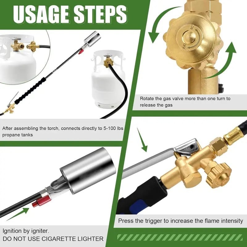 Woyuosn Propane Weed Torch | 1,900,000 BTU, Eco-Friendly, 10-ft Hose 3